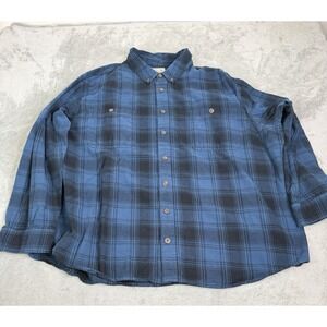 Duluth Trading Long Sleeve Button Down Shirt Men's Size 3XLT Blue